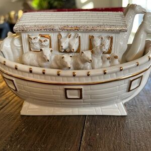 Mikasa White and Gold Noah's Ark Porcelain Decor